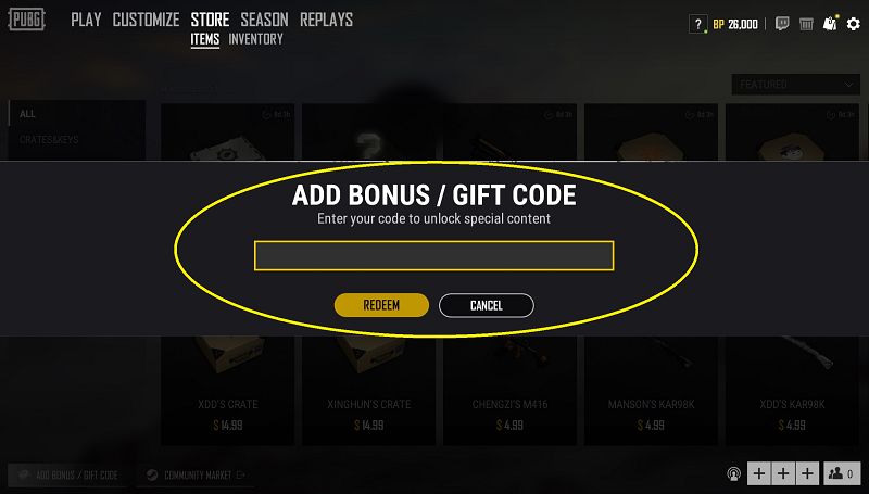 How to Redeem PUBG codes