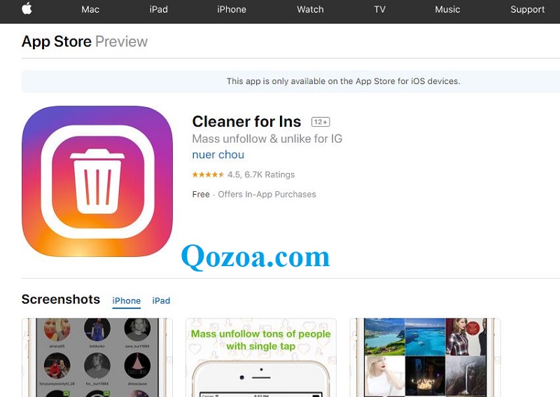 Cleaner for Ins [iOS Devices – iPhone & iPad]