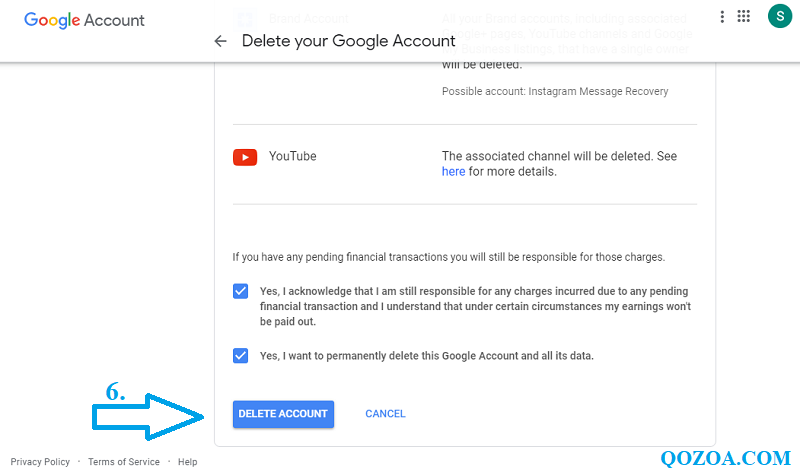 delete gmail account